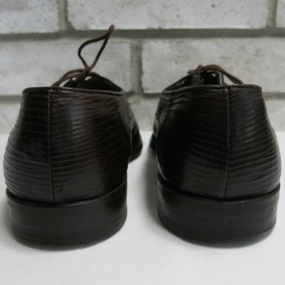 Ennesi Genuine Lizard Vintage Dress Oxfords Authentic Footwear Shoes 7